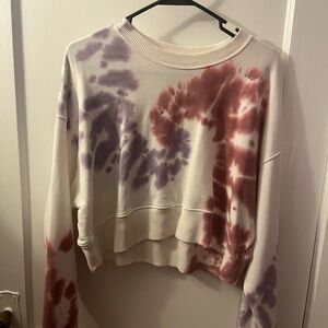 American Eagle Outfitters Tie-Dye Sweatshirt - Purple and Red